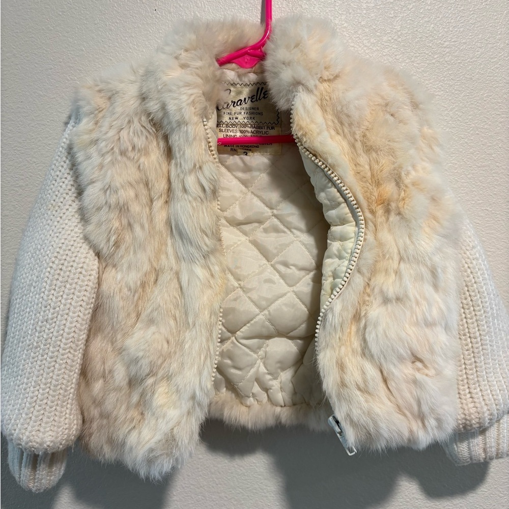 Rabbit Fur and Knit Jacket